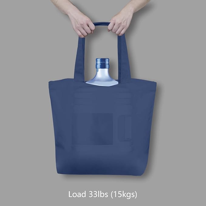 TOPDesign 3-Pack Super Strong Large 12oz Cotton Canvas Tote Bags, Reusable