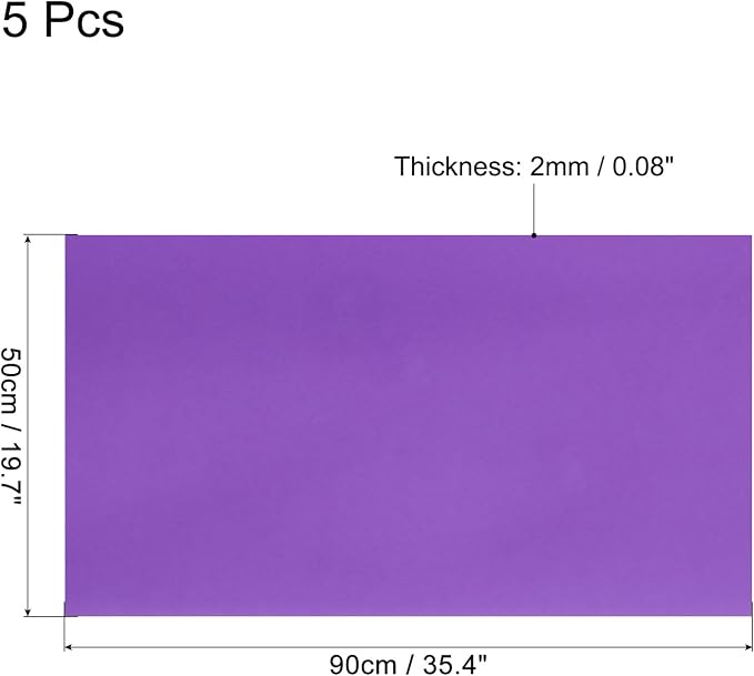 MECCANIXITY EVA Foam Sheets Dark Purple 35.4 Inch x 19.7 Inch 2mm Thick Crafts