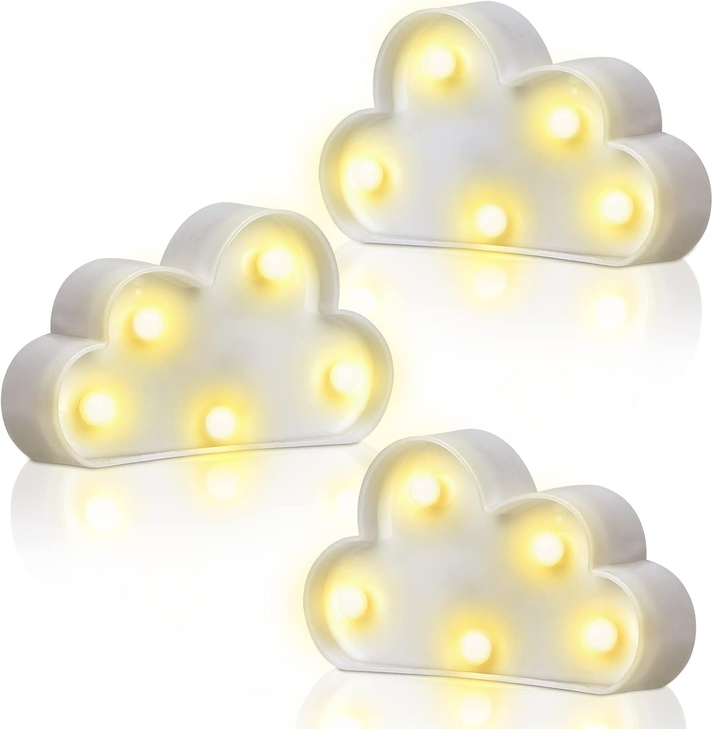 clothmile 3 Pcs LED Cloud Night Light Can Be Hung On The Wall Kids Room Room Light, Suitable for Birthday Party Holiday Decoration Baby Room Nursery Decoration (Cloud)