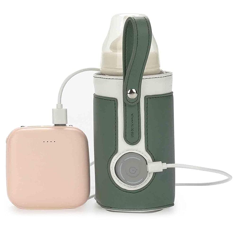 GOTOTOP Bottle Warmer Bag Portable Baby Bottle Warmer Leather Three Gears Adjustable Heated Bottle Bag Car Portable Thermostat Heating Cup Cover (e)
