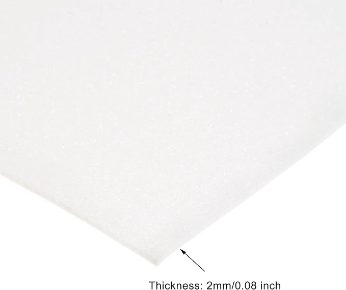 uxcell White Shiny EVA Foam Sheets 11 x 8 Inch 2mm Thick