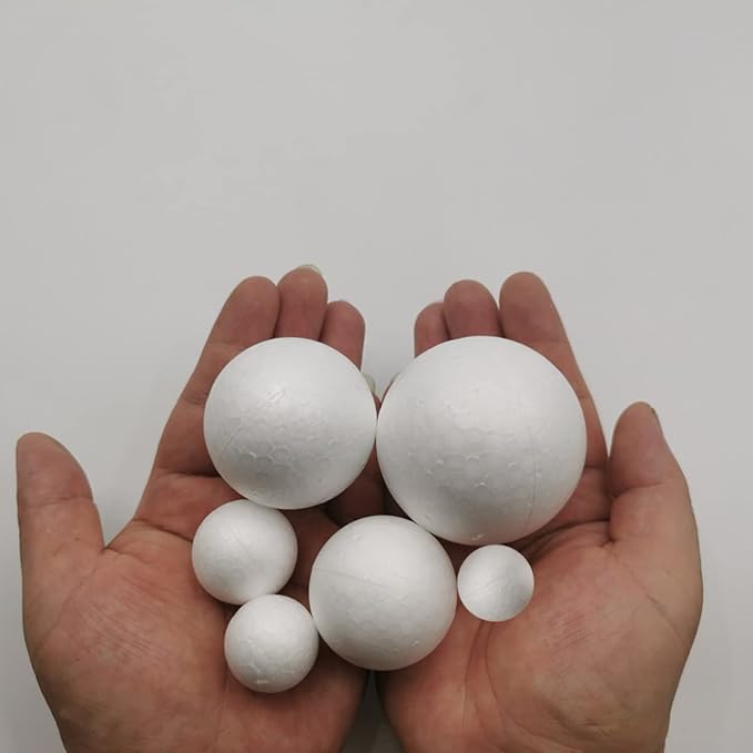FFchuanhe 63Pack Craft Foam Balls Assorted Sizes 60Pack, Foam Balls