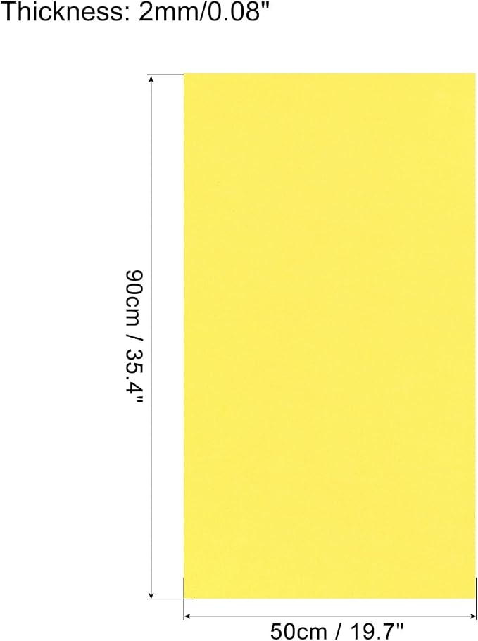 MECCANIXITY EVA Foam Sheets Lemon Yellow 35.4 Inch x 19.7 Inch 2mm Thick Crafts