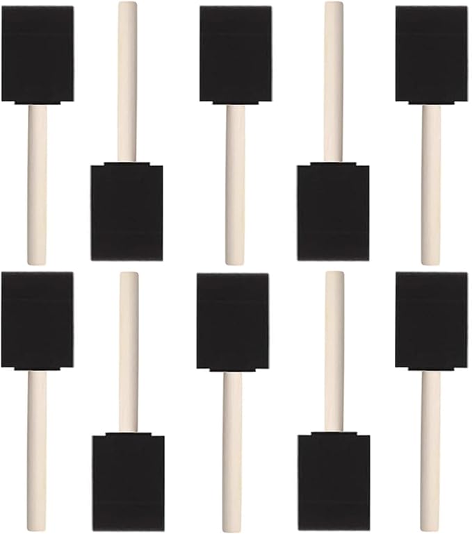 10 PCS Foam Paint Brushes, 1.6 Inch Sponge Brush