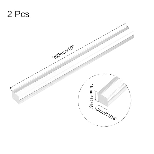 MECCANIXITY 2pcs Acrylic Square Rods 11/16" x 10" Clear Acrylic Dowel Rods