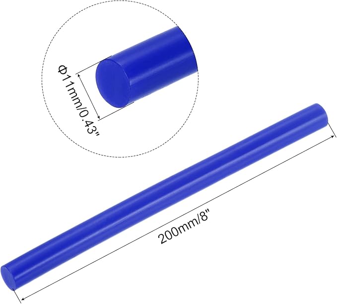 uxcell Mini Hot Glue Sticks for Glue Gun 11mm x 200mm Bright Blue 12pcs