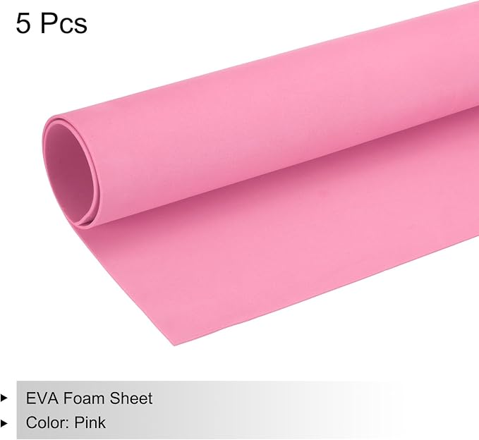 MECCANIXITY EVA Foam Sheets Pink 35.4 Inch x 19.7 Inch 2mm Thick Crafts Foam