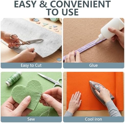 Gray Felt Fabric 36'' X 36'', 1.4mm Large Felt Sheets Soft Durable Crafts Felt