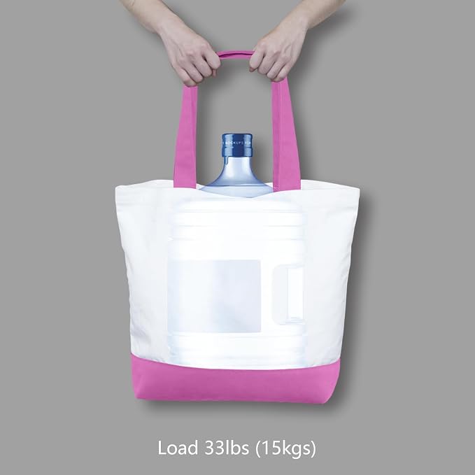 TOPDesign 1-Pack Super Strong Large 12oz Cotton Canvas Tote Bag, Reusable