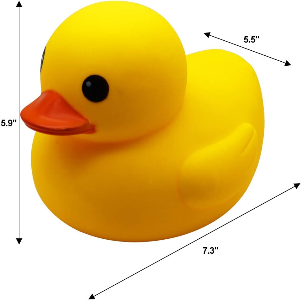 Happy Trees Duck Bath Toy Large Bath Duck Squeak Rubber Duck Baby Shower, 7 Inches