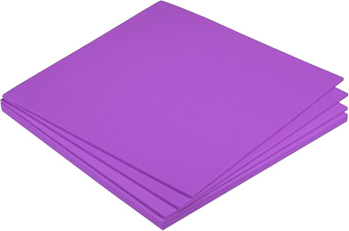 MECCANIXITY EVA Foam Sheets Purple 9.8 Inch x 9.8 Inch 3mm Thick Crafts Foam
