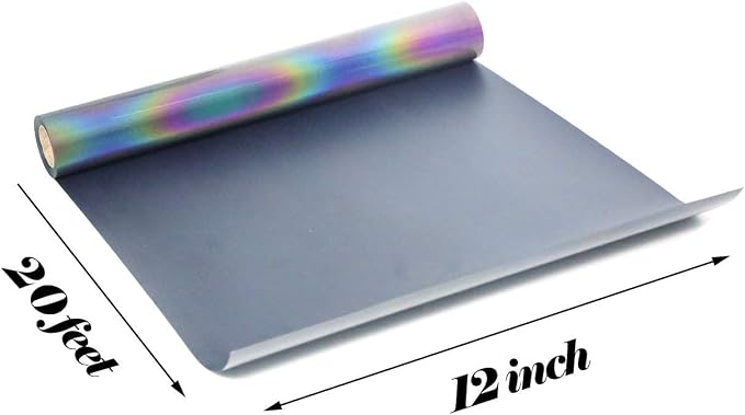 FUNKAKA Heat Transfer Vinyl Reflective Rainbow HTV Roll