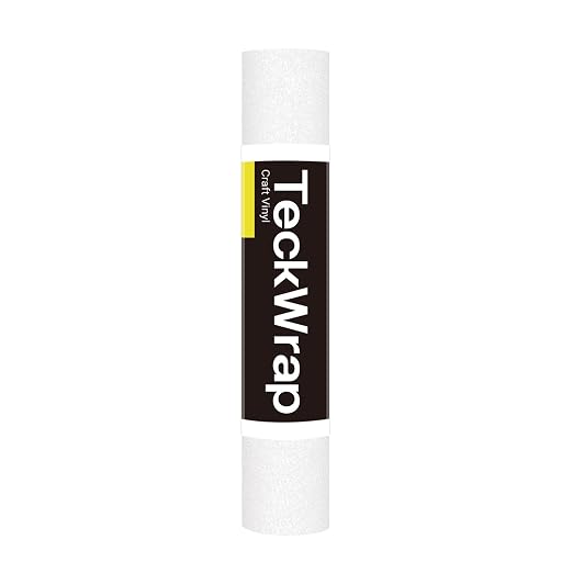 TECKWRAP White Permanent Glitter Vinyl – White Glitter Adhesive Vinyl Roll 1ft
