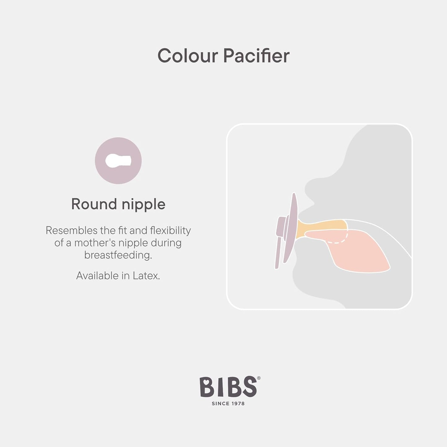 BIBS Colour Liberty Soother 2-Pack, BPA Free Dummy Pacifier, Round Nipple. Natural Rubber Latex, Made in Denmark, Size 1 (0-6 Months), June Blossom Vanilla Hush Mix