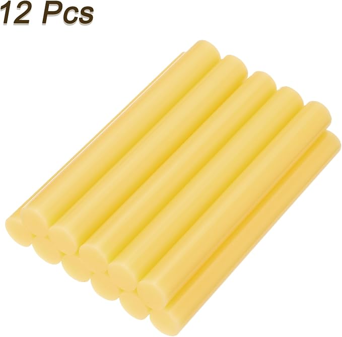 uxcell Mini Hot Glue Sticks for Glue Gun 11mm x 100mm Light Yellow 12pcs