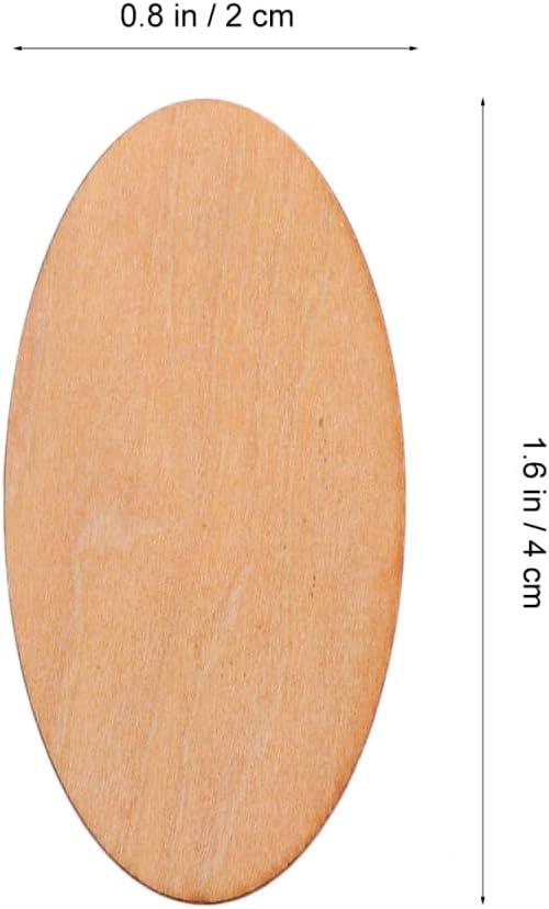 EXCEART 60Pcs Basswood Unfinished Oval Wood Slices 0.78X1.57X0.07In