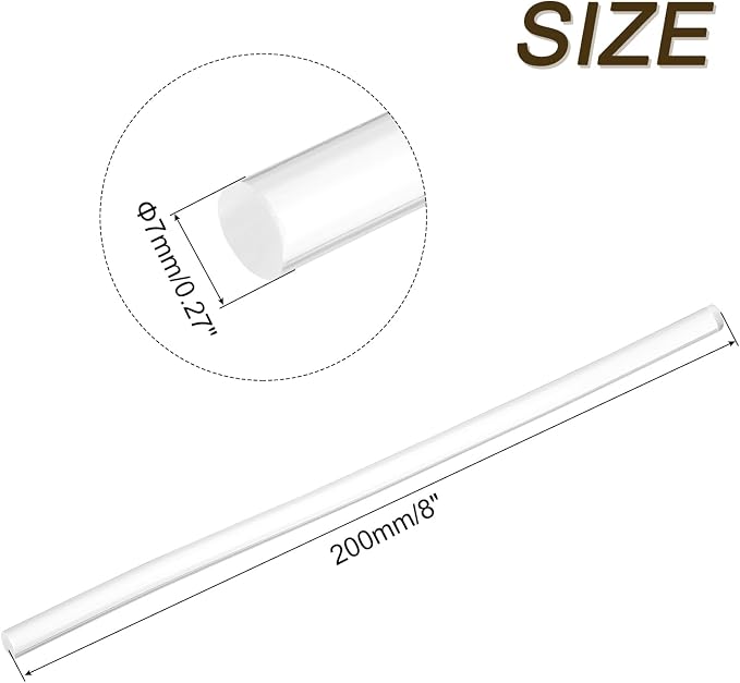 uxcell Mini Hot Glue Sticks for Glue Gun 7mm x 200mm Clear 12pcs