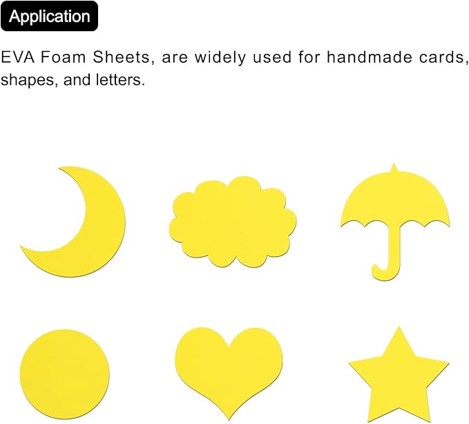 MECCANIXITY EVA Foam Sheets Yellow 7.6 Inch x 5.9 Inch 2mm Thickness