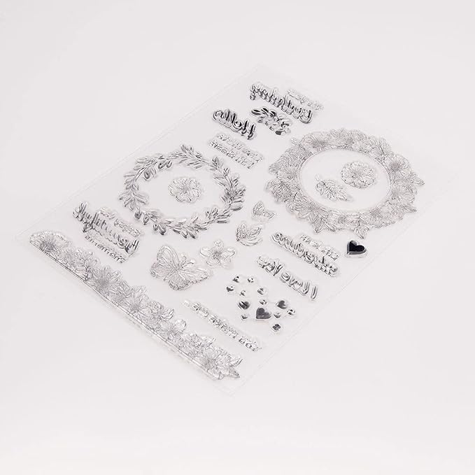 Flower Wreath Lace Clear Stamps Silicone Stamp Cards
