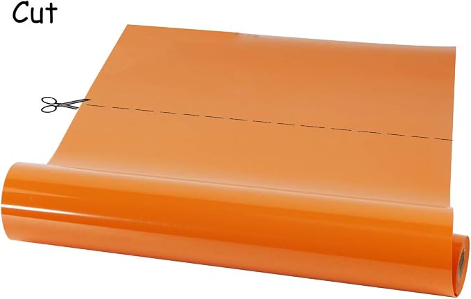 guangyintong Heat Transfer Vinyl Orange HTV Rolls, Glossy Surface Orange HTV