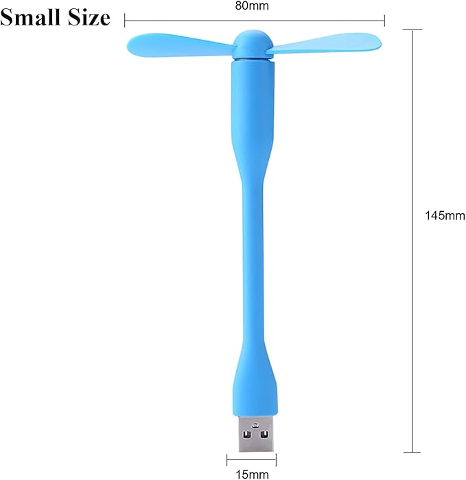 Mini USB Fan, Portable Pocket Fan USB-A Powered Little Cooler, Quiet Operation, for Home Office Car Outdoor Travel- 4 Pack (Blue+ White+ Green+ Pink)
