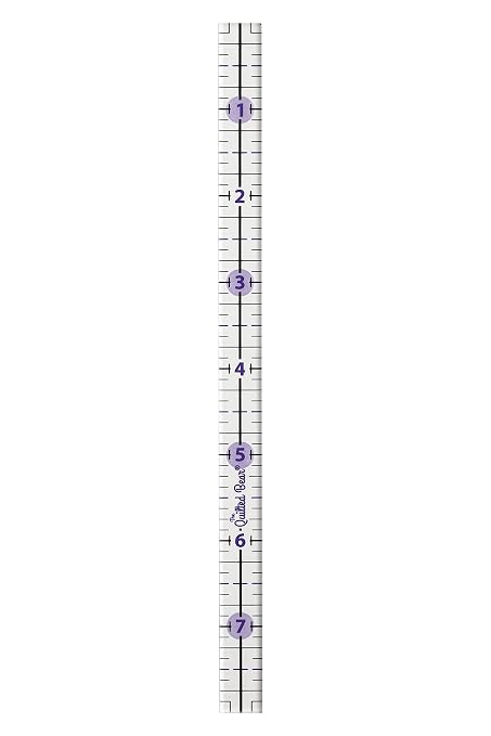 The Quilted Bear Rectangular Acrylic Quilting Ruler, 0.5" x 8" | Non-Slip
