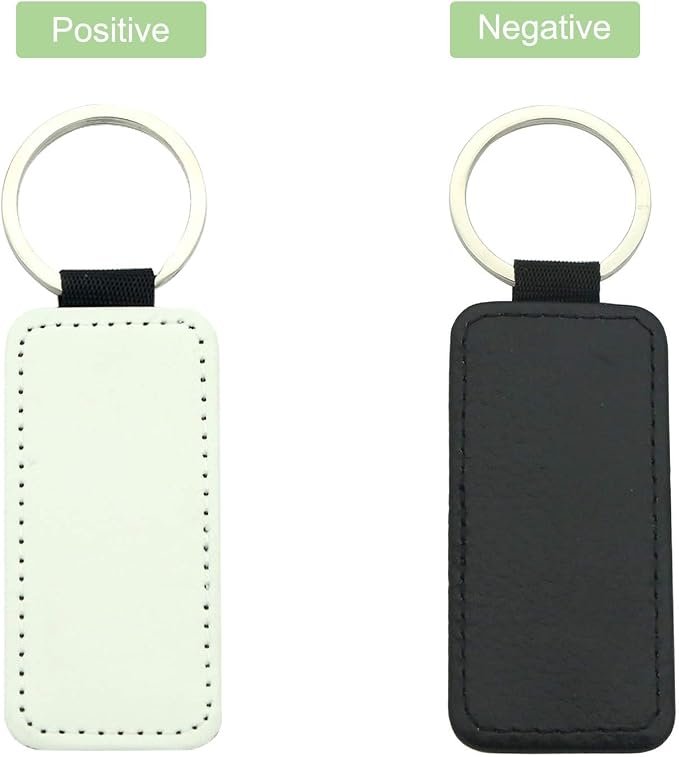 12 Pcs Sublimation Blank Keychains, PU Leather White Keychains Ornament Pendants