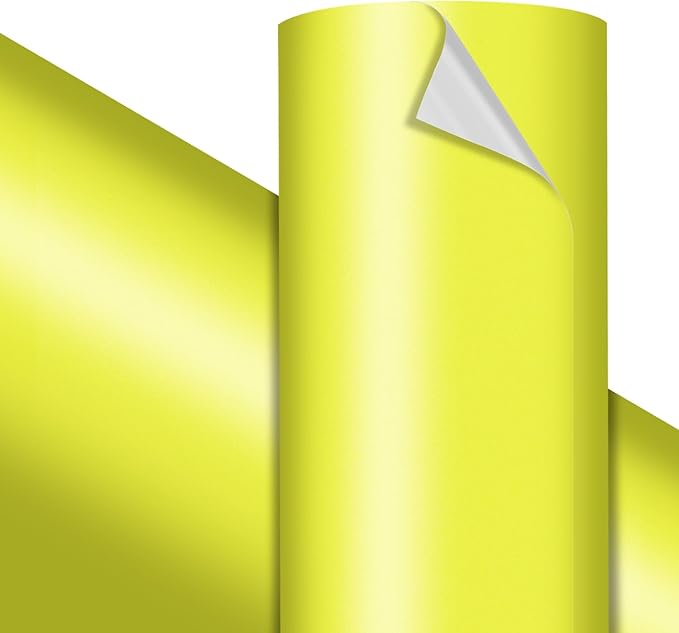VViViD Premium Matte Metallic Yellow Craft Vinyl Roll 1ft x 5ft – Bubble-Free