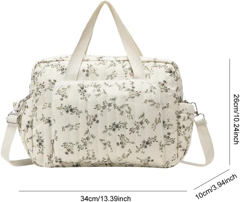 Floral Baby Diaper Bag Tote Mommy Bag Cute Cotton Diaper Bags Crossbody Baby Bags for Girl Pañaleras Para Beb