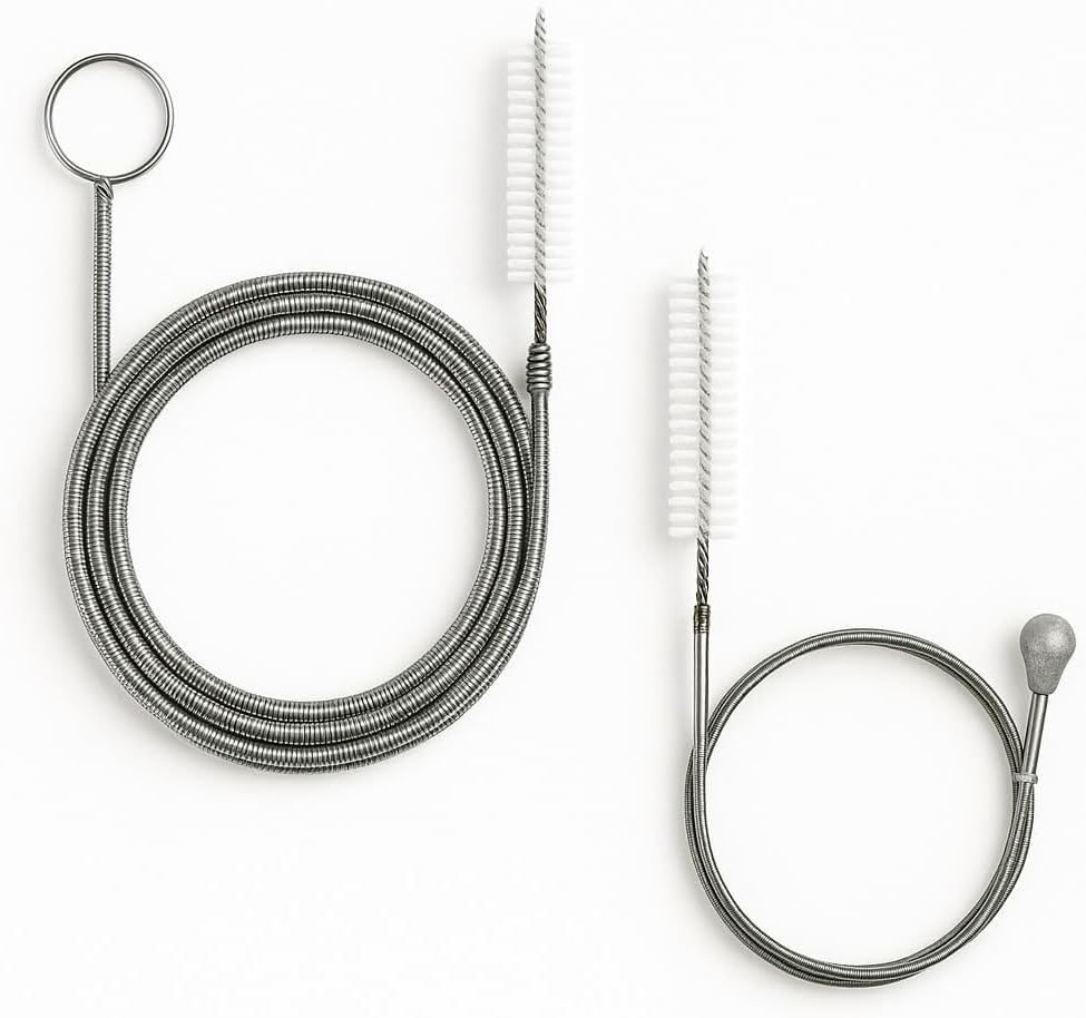 2-Pack Long Pipe Cleaners - 61" & 40" Stainless Steel Tube Cleaning Brush Set, Flexible Sunroof Drain Cleaning Tool for Sink, Refrigerator, Aquarium, Car Maintenance