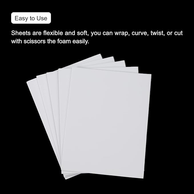 MECCANIXITY EVA Foam Sheets White 7.6 Inch x 5.9 Inch 2mm Thickness
