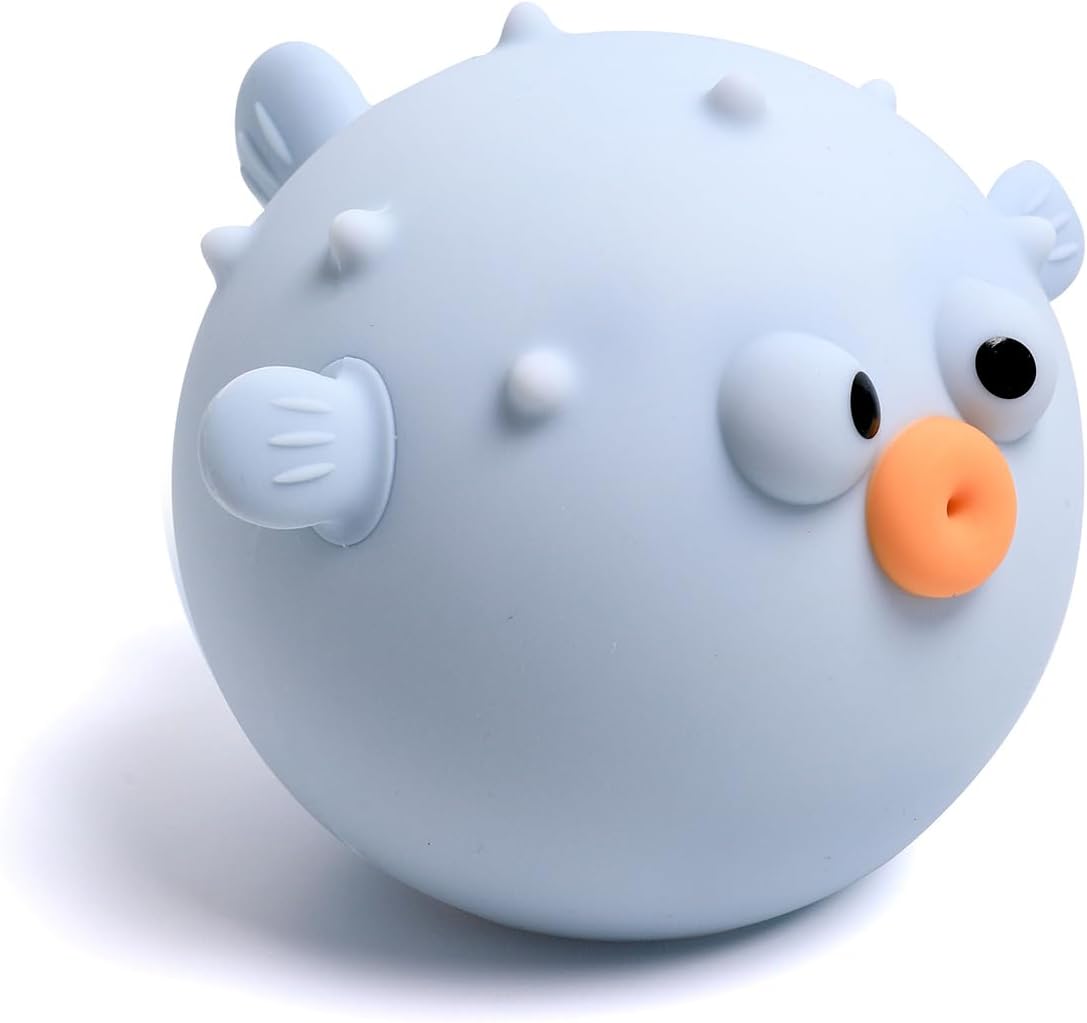 Cute Anemonefish Night Light, LED Squishy Night Lamp, Dimmable Timer Nursery Nightlight for Kids, Rechargeable Touch Lamp, Dorm Decor, Kids Funny Gifts (Blue Fish)