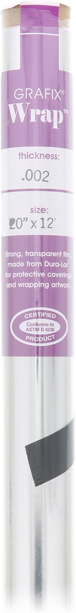 Grafix Dura-Lar 0.002" Film, Ultra Clear, Glossy 20"x12', Mylar/Acetate