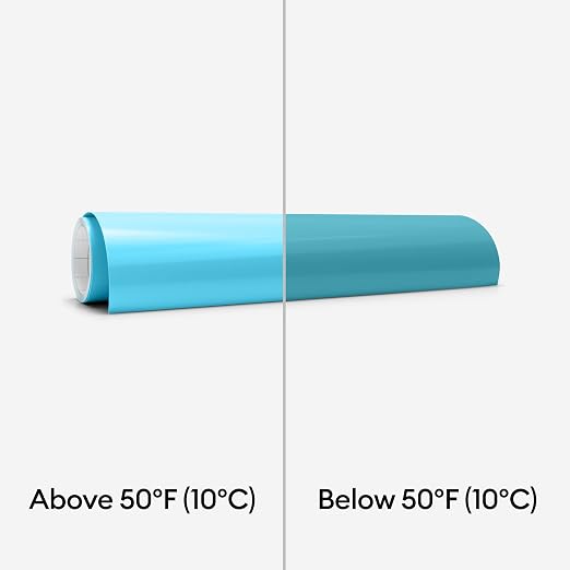 Cricut Cold-Activated, Color-Changing Vinyl – Light Blue/Turquoise, 2ft Roll of