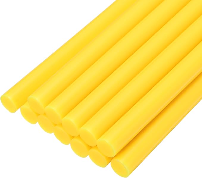 uxcell Mini Hot Glue Sticks for Glue Gun 11mm x 200mm Light Yellow 12pcs