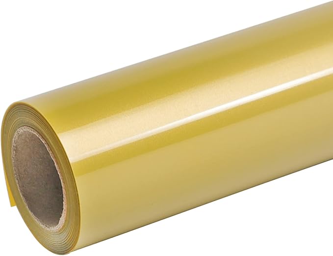 TUMIYA Gold Heat Transfer Vinyl HTV Rolls, Glossy Adhesive HTV Vinyl
