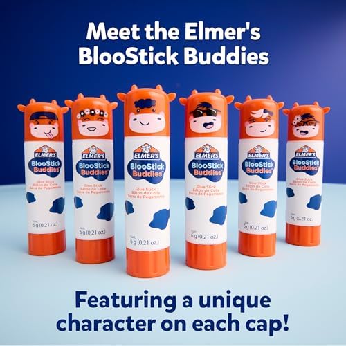 Elmer's Glue Sticks Variety Pack, Featuring BlooStick Buddies, Disappearing