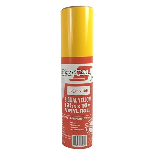 12.125" x 10ft Roll of Oracal 651 Signal Yellow Craft Vinyl