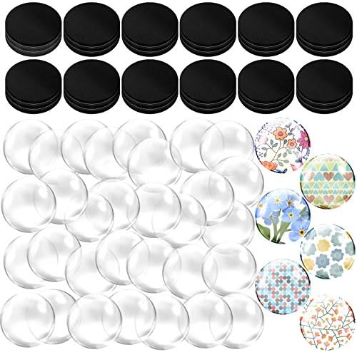Weewooday 72 Pieces Round 1 Inch Glass Magnets Craft