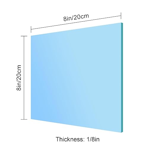 8x8 Inches Blue Mirror Acrylic Sheet – 2 Pcs Reflective Acrylic Panel