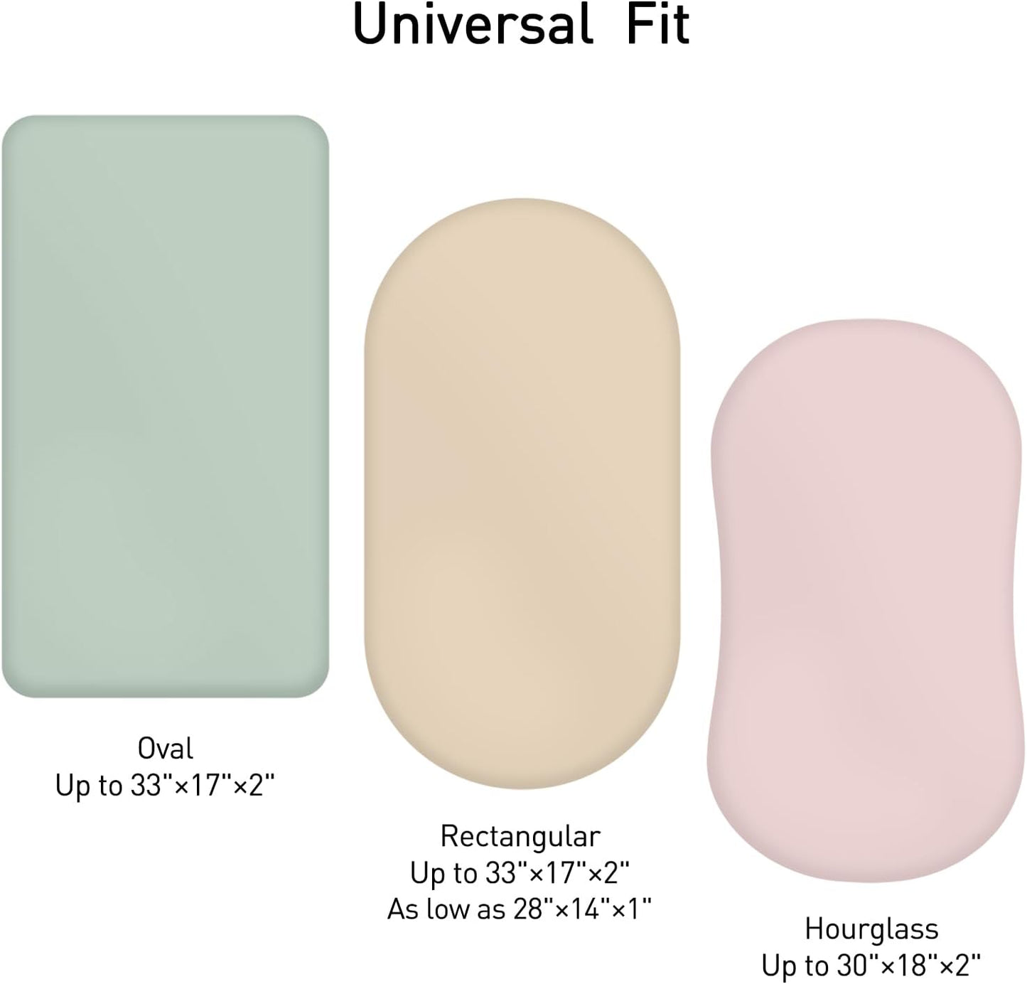 Muslin Bassinet Fitted Sheets, 2 Pack for Baby Boy and Girl, Soft Breathable Stretchy Baby Pad/Mattress Sheet Set, Universal Fit for Hourglass Oval and Rectangle Bassinet Mattress (Natural Leaves)