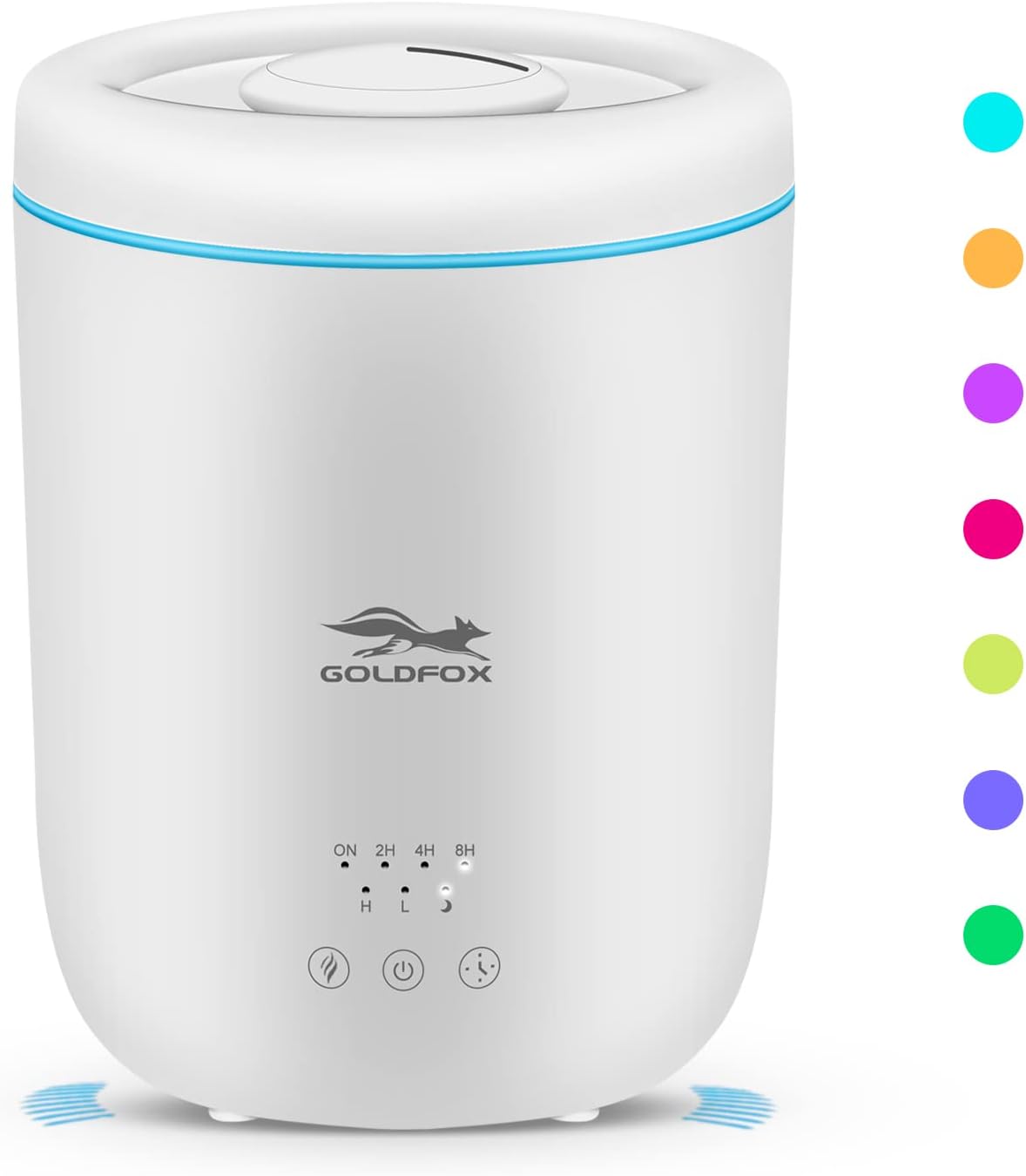 Cool Mist Humidifiers for Bedroom with Night Light, 2.2L Top Fill Small Humidifiers for Plants Indoor, 28dB Quiet Ultrasonic Air Vaporizer with 360° Nozzle, Easy Fill and Clean Safety Shut-off