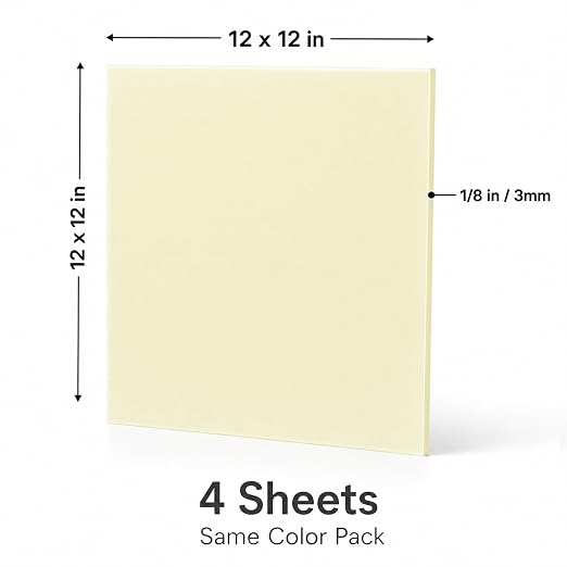 Macaron Pastel Cast Acrylic Sheets 12x12 1/8" | Dual finish matte & glossy cast