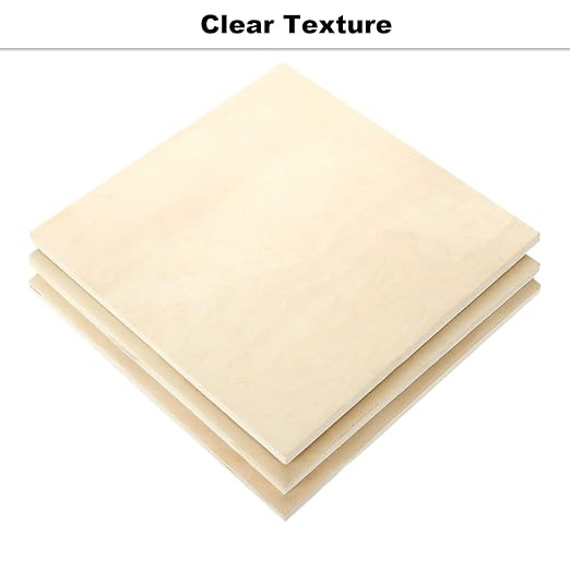 CertBuy 12" x 12" Plywood Board 1/2 Thick, 4 Pack Plywood Squares, Baltic Birch