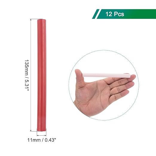 MECCANIXITY 12 Pcs Red Cylinder Sealing Wax Stick Glue Gun Wax Seal Rod Craft