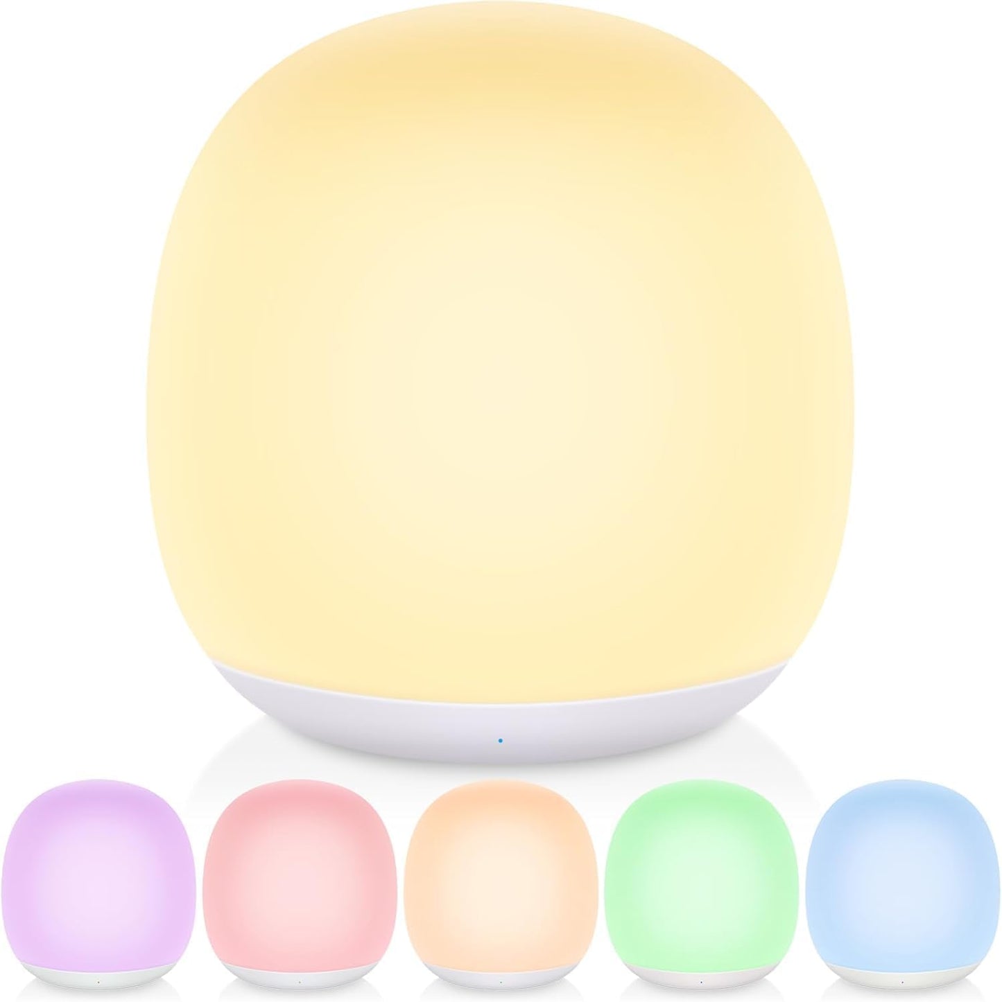 Night Light for Kids, Night Light for Baby Nursery, Color Changing&Dimmable Touch Control Egg Lamp Portable, Toddler Nightlight Silicone Lamp with Timer for Bedside, Camping, Easter (Green)