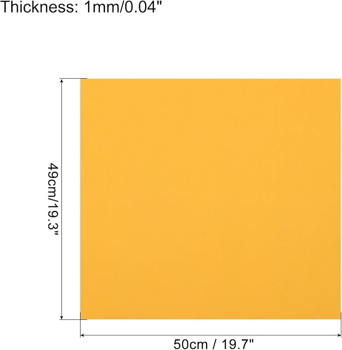 MECCANIXITY EVA Foam Sheets Golden Yellow 19.7 Inch x 19.3 Inch 1mm Thick