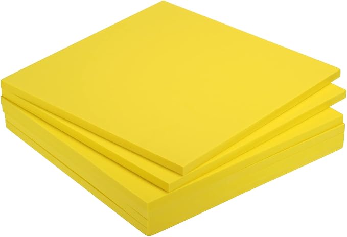 MECCANIXITY EVA Foam Sheets Yellow 9.8 Inch x 9.8 Inch 10mm Thick Crafts Foam