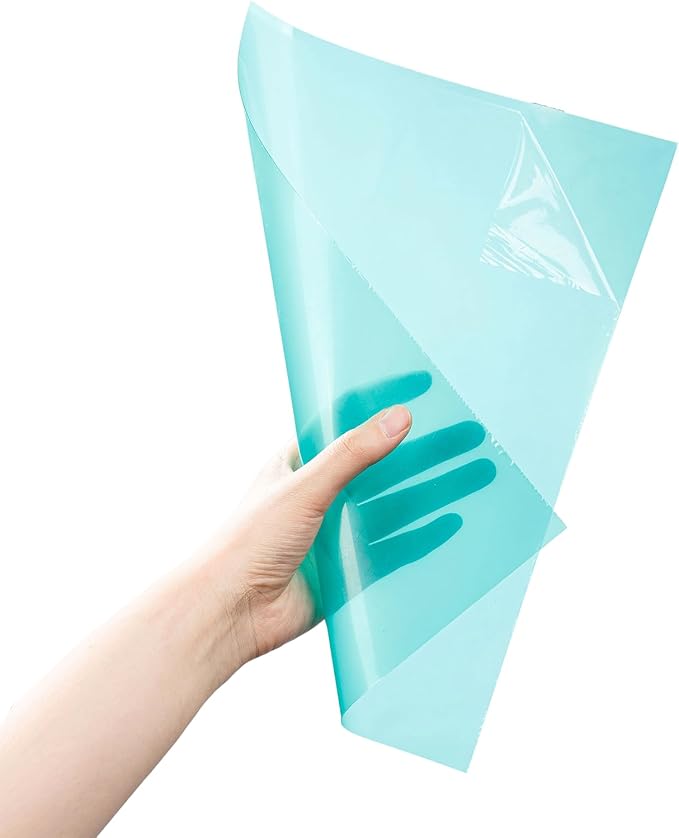 10-Pack A4 Colored PVC Flexible Plastic Sheets, 0.3mm Dark Green Transparent