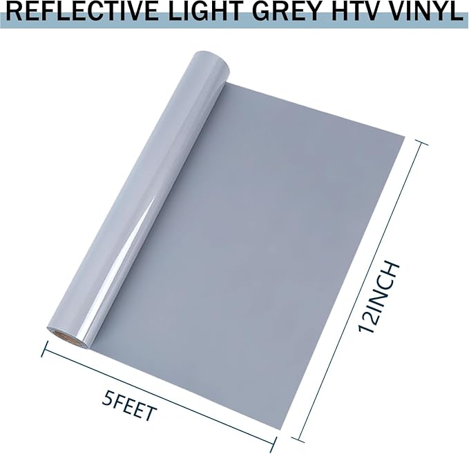 HTVVETUR Reflective Heat Transfer Vinyl Roll 12 Inch by 10 Feet Iron on DIY